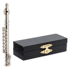 Broadway Gift Decorative Miniature Silver Flute Music Instrument -Miniature R...