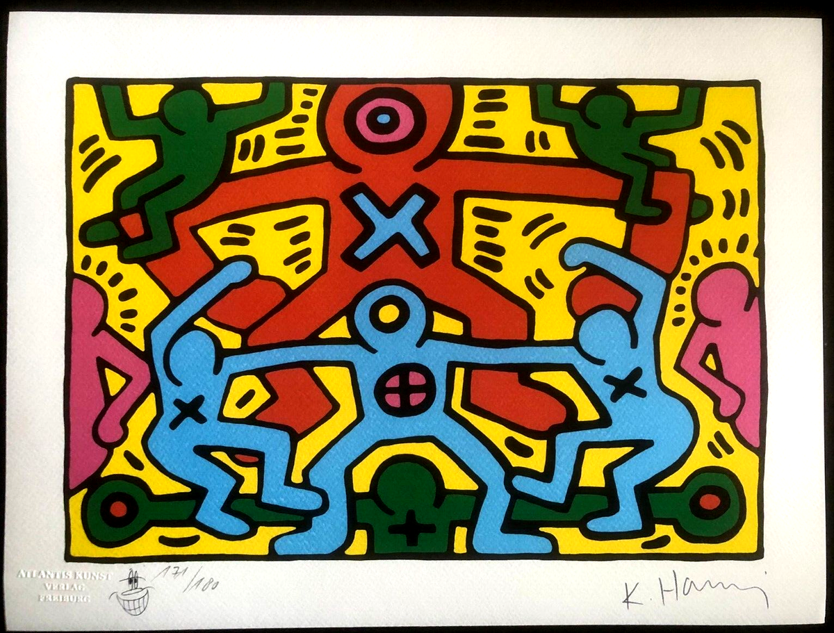 Keith-Haring Lithograph COA Original Signed Numbered Pencil