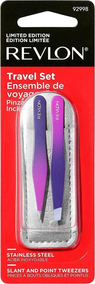 Revlon Mini Tweezer Set To Go, Slant and Point Tip Tweezers, STAINLESS (PK 2) - Image 2 of 3