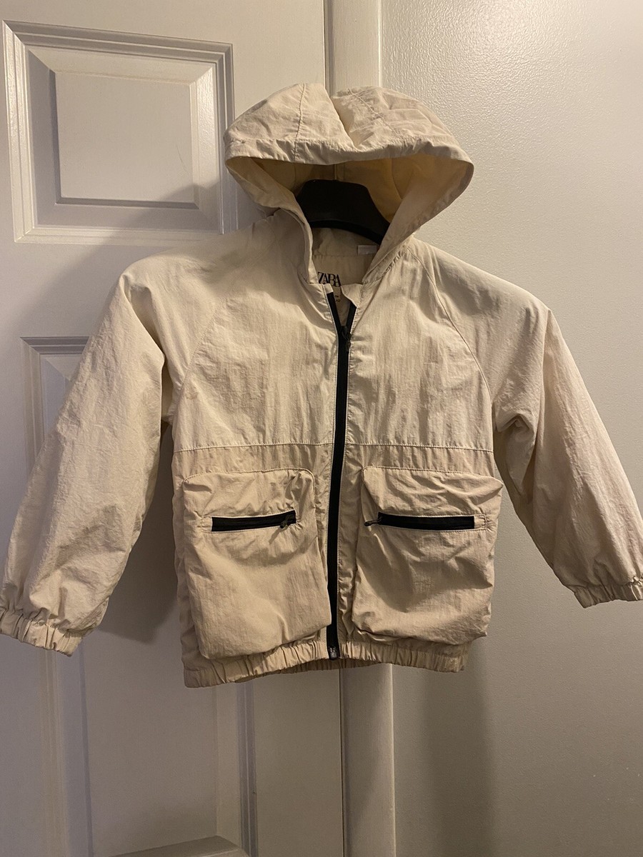 Cream Zara Rain Jacket Zara Full Zip Hooded Rain Kids Spring