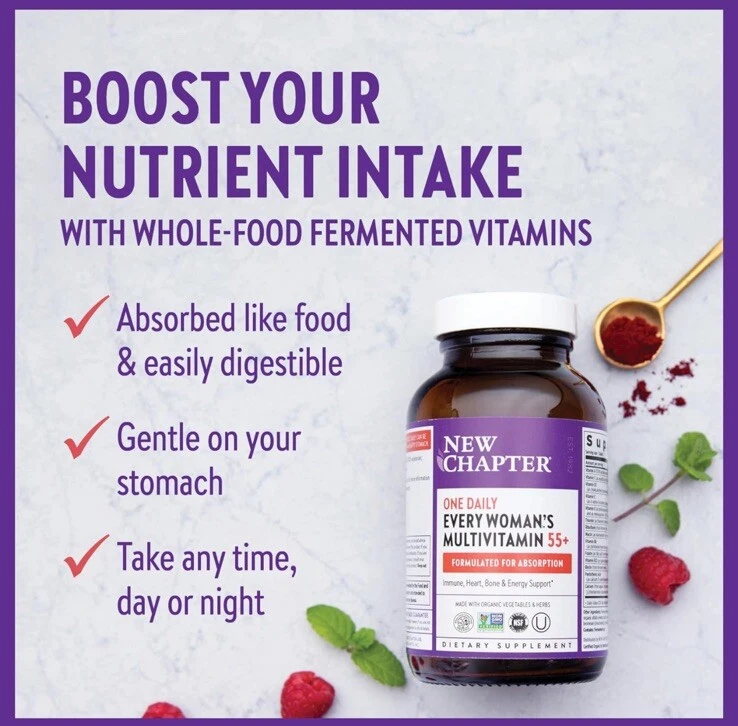 Nuevo Capítulo Mujer Multivitamínico 55+ Suave en el Estómago, 72 Cuentas 12/2026 Fresco Foto 4 de 4