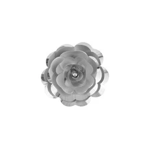 Mega Crafts - 8" Handmade Paper Pedal Flower - Metallic Silver, 1PC