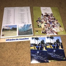 JUSTIN THOMAS JORDAN SPIETH SIGNED PAIRING SHEET 