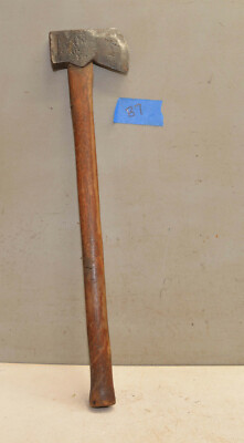 Blacksmith forged axe H. H. Stricker 1800's felling axe original handle tool B7