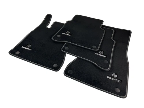 Original Brabus Fussmatten Set schwarz S-Klasse W223 Mercedes-Benz Lang Velours