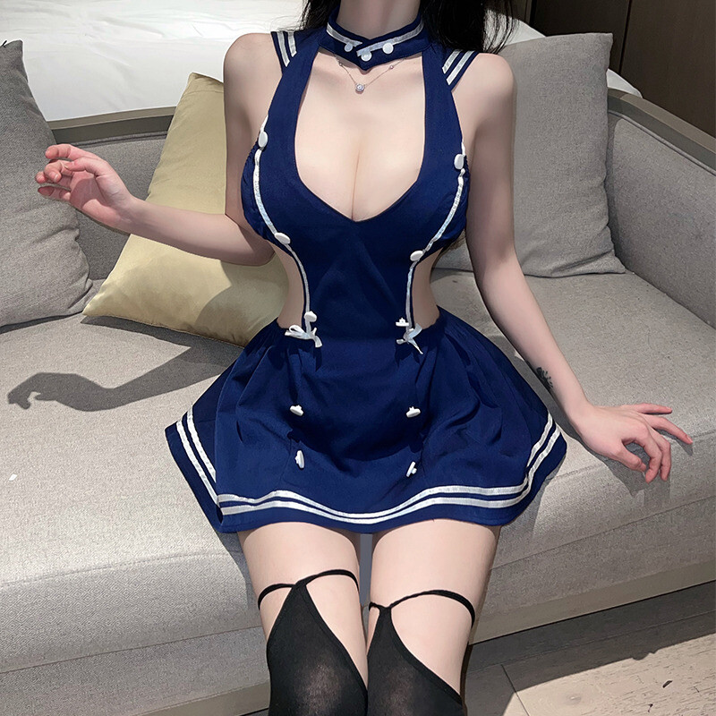 Sexy Lingerie Cosplay Sailor Dress School Girl Outfit Student Costumes  Nightwear