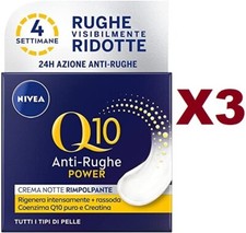 3 PZ NIVEA Q10 ANTIRUGHE POWER CREMA NOTTE RIMPOLPANTE VISO 50ML