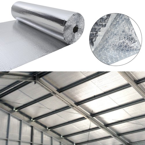 1.2m x 25m Silver Double Aluminium Bubble Foil Insulation Loft Wall Home Caravan