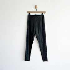 Commando Control Top Faux Leather Leggings Large Black Raw Hem (READ)