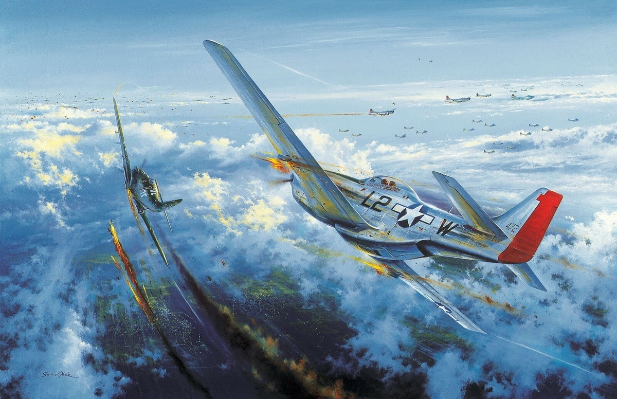 Final Victory by Simon Atack aviation art signed by WWII Ace Robin
