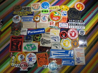 vtg 1970s Asstd. skateboard sticker - Parks Assns Upland Pipeline Badlands +