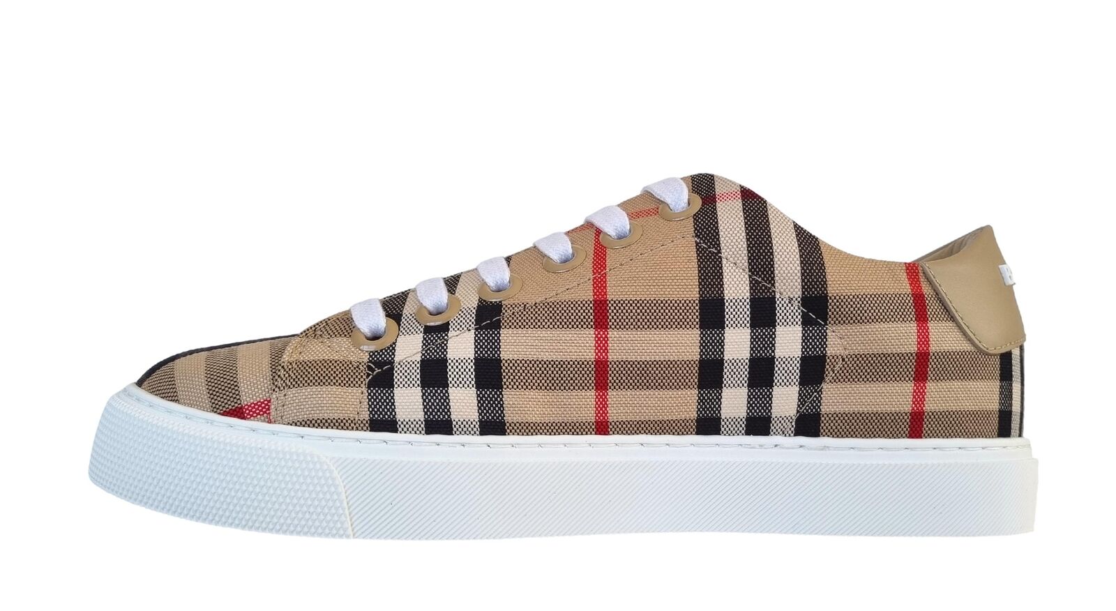 Burberry shoes sneakers woman in leather and fabric pattern 8049777 ...