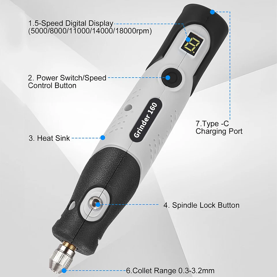Multifunktionswerkzeug  Mini Drehwerkzeug 113tlg Dremel Zubehör Set DIY - Bild 4 von 4