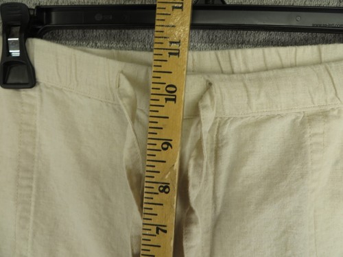 Set safari vintage Liz Claiborne misto lino marrone pantaloni giacca top cinch vita taglia L - Foto 16 di 16