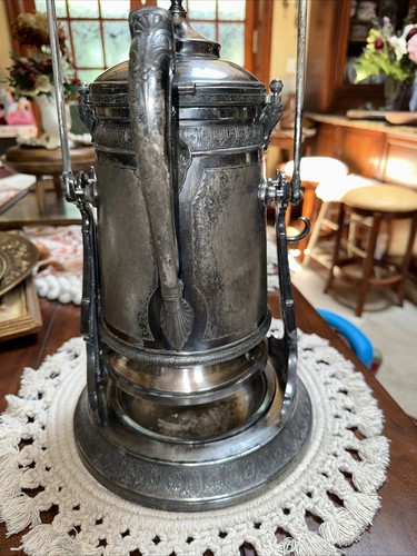 Old Reed Barton Victorian Tipping Water Urn Silver 1860’s Engraved & Stand 4 F6 - Picture 7 of 17