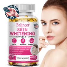 Collagen Skin Whitening Type 1 and Type 3 Vitamins Beauty Antioxidant