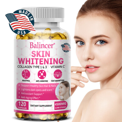 Collagen Skin Whitening Type 1 and Type 3 Vitamins Beauty Antioxidant
