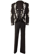 Men Black 3Pc Customized Designer Embroidered Western Suit Music Cowboy Set