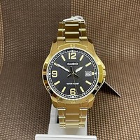 Casio MTP-V004G-1B Goldfarbene Edelstahl Analog Quarz Herren LäSsige Uhr