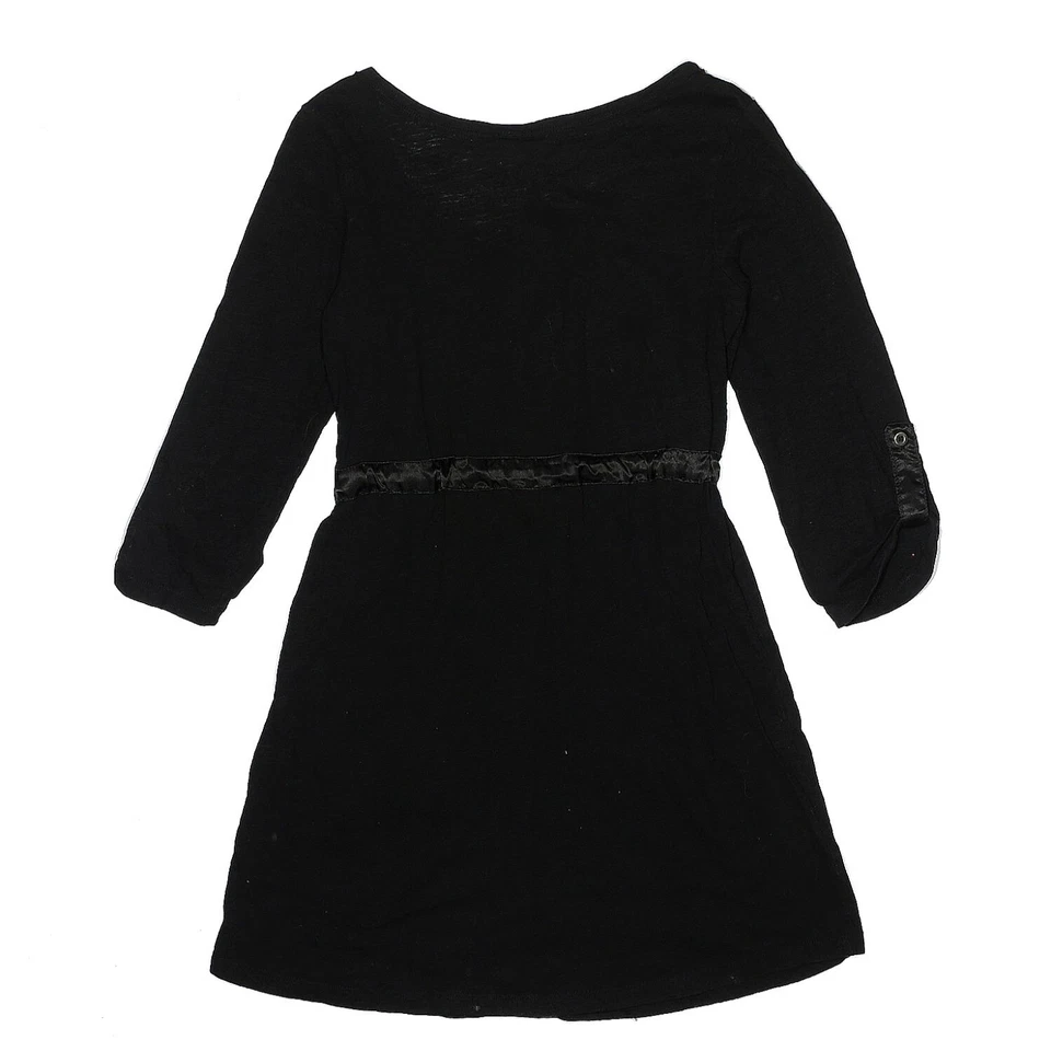 ROXY Girls Dress SZ L Black 100% Cotton A-Line Zipper Neck Cute Party Event - Image 2 of 4