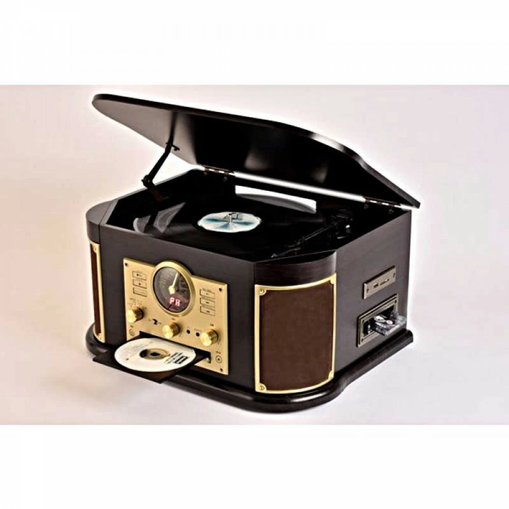 Yamazen 5in1 Multi Vinyl Record Player Qriom CD CassetteTape Radio