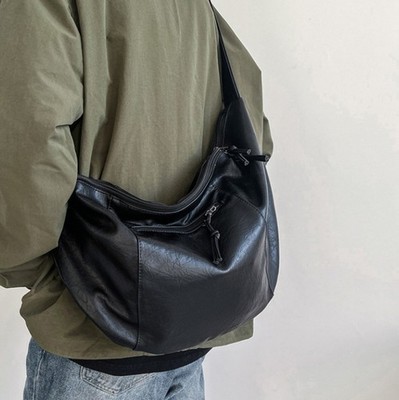 Men Retro Crossbody Bag Large-Capacity Casual Oversize Tote One Shoulder Bag