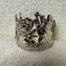 Gorham  Metal Christmas Tealight Holder Snowm...