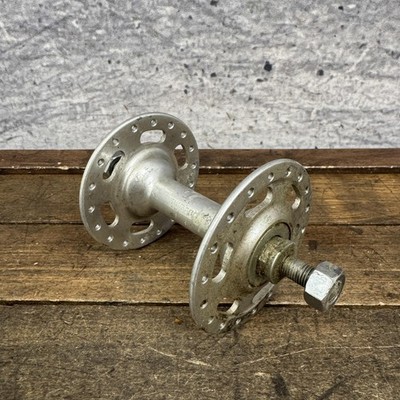 Vintage Shimano BMX Front Hub 36H High Flange Silver Nutted Bolt