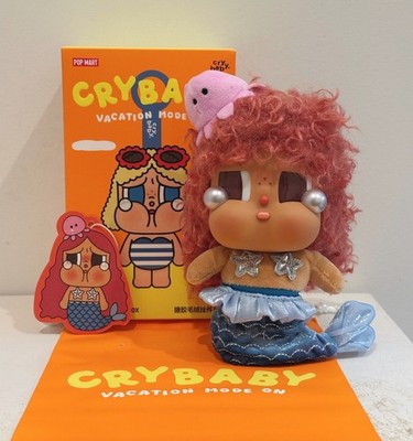 Pop Mart Crybaby Vacation Mode On Secret Merbaby Tears Plush Pendant