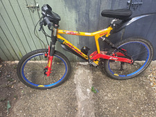 1990s proflex Beast Mountain Bike 26 in Full Suspension Yellow/Red