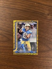 Topps Chrome Football Ladd McConkey BA-LM Auto LA Chargers /50 Gold Wave