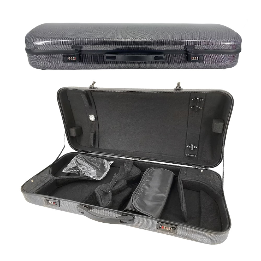 1X Double Violin Viola case Carbon Fiber Composite Hard shell adjustable straps