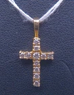 (MA1) 14k Yellow Gold 0.8g 3/8" x 4/8" .06 CTW Diamond "Cross" Pendant