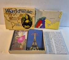 World Wise European Edition Geography Card Game-2-8 players-Ages 9 Great Cond.