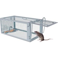 Lebendfalle Ratten MäUse 27 X 14 X 12 Cm Metall Rattenfalle Mausefalle Silber