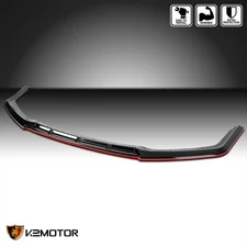 Fits 2017-2021 Honda Civic Si Hatchback Front Bumper Lip Spoiler JDM Red Trim