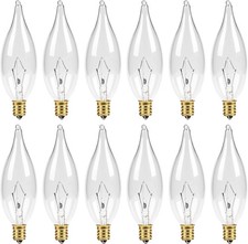 12-Pack E12 Candelabra Light Bulbs 25W, 2500K Warm White, 240 Lumen Dimmable Cha