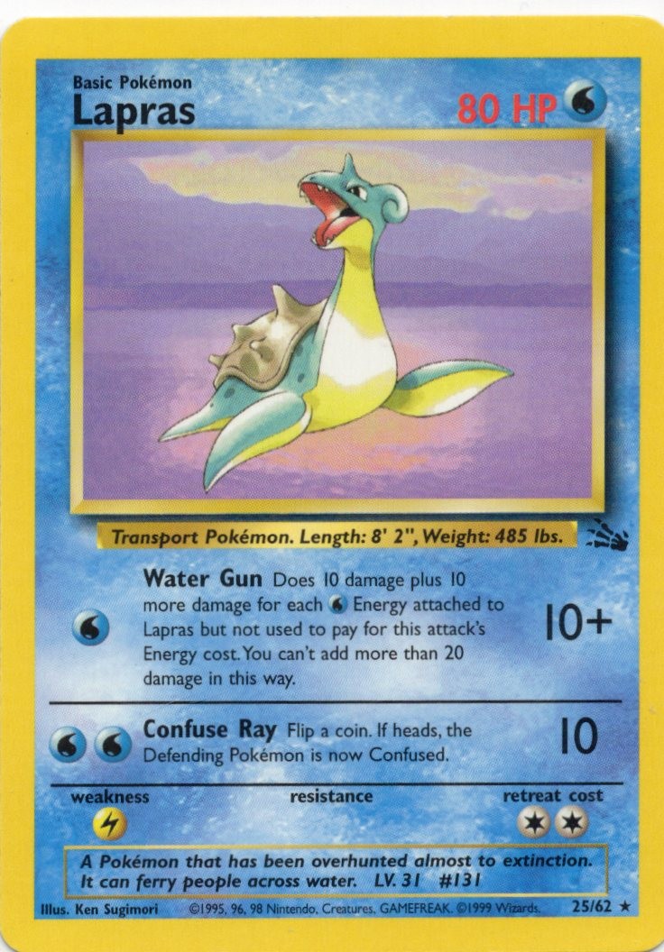 Pokemon Lapras Fossil 25/62 Unlimited MP