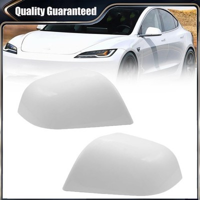 For Tesla Model 3 M3 2017-2024 Door Wing Mirror Covers White Cap Passenger&Right