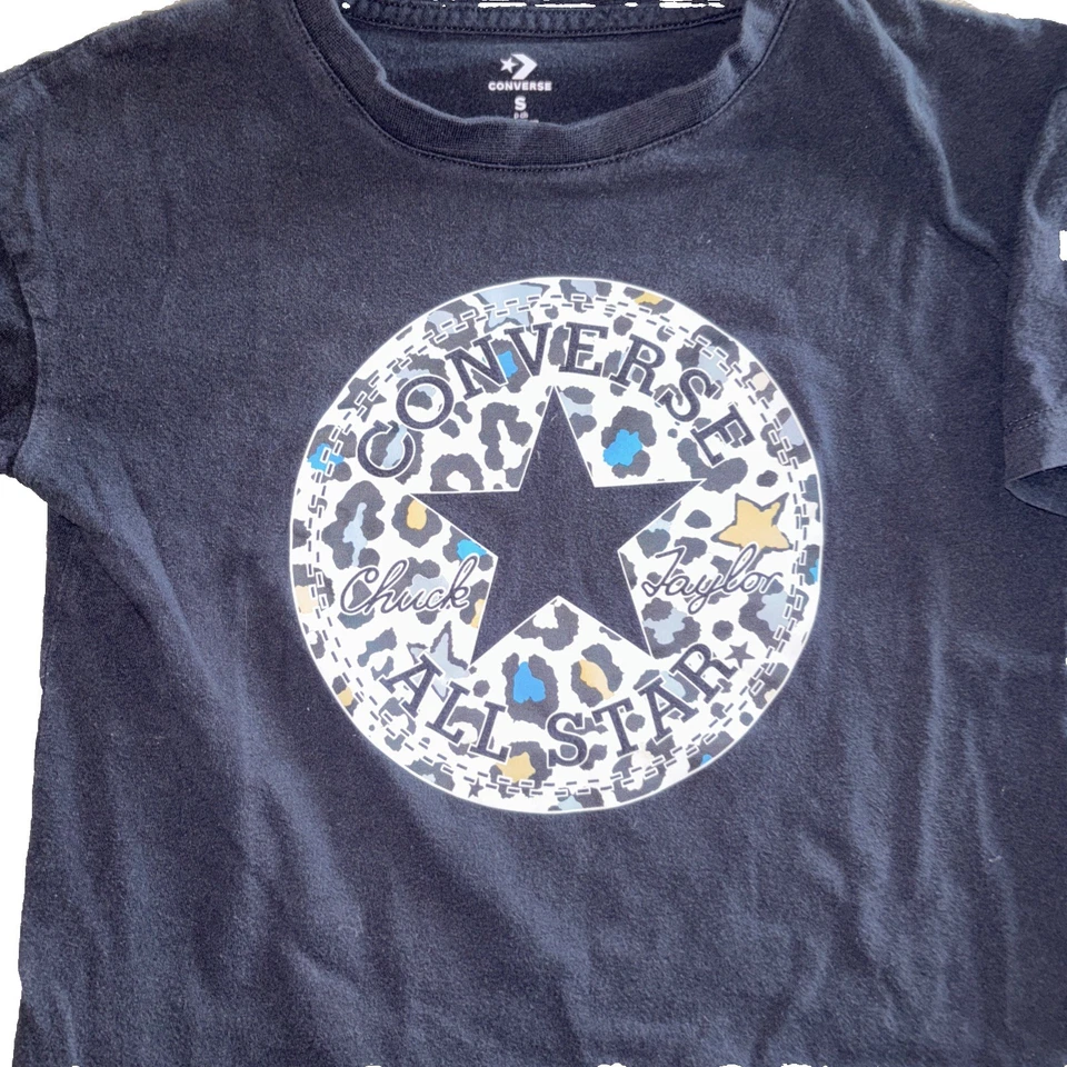 Girls Small Converse All Star Chuck Taylor Black T Shirt 8-10ys  - Image 2 of 4