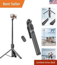 Compact 71 Phone Tripod with Wireless Remote Perfect for Selfies Vlogging