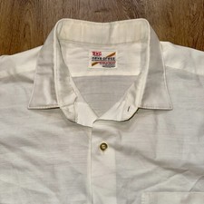 Vtg 1960s BVD Dress Shirt Sanforized White MCM Rat Pack Madmen Mens Large 34"