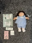Vtg  1979, 1982 Cabbage Patch Kids Doll With Brown Eyes, Brown Hair, Blue Outfit