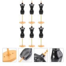 6pcs Doll Display Kleidung Modell Figur Form Puppe Kleiderständer (Black Golden)