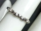 7738 VNTG Sterling silver 925 dainty row of hearts band Ring sz 7