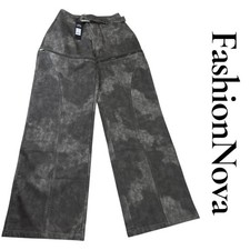 Fashion Nova Western Moves Convertible Faux Leather Pant Grey S Zip Off Legs