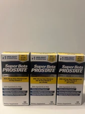 3 Pack Super Beta Prostate Dietary Supplement 60/180 Caplets ~ Exp 02/2027