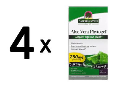 4 x Natures Answer Aloe Vera, 250mg - 90 vcaps (166,53 EUR/kg)
