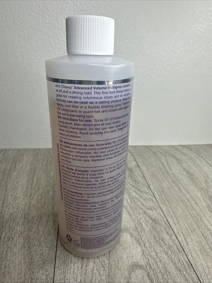Spray para el cabello Nick Chavez Beverly Hills volumen avanzado sujeción fuerte 8 oz Foto 4 de 4