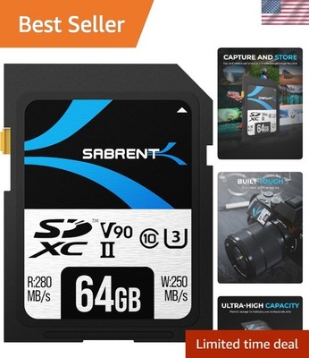 Rocket v90 64GB SD UHS-II Memory Card R280MB/s W250MB/s SD-TL90-64GB